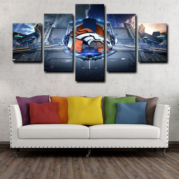 5 panel pictures canvas prints Denver Broncos wall decor1216 (3)