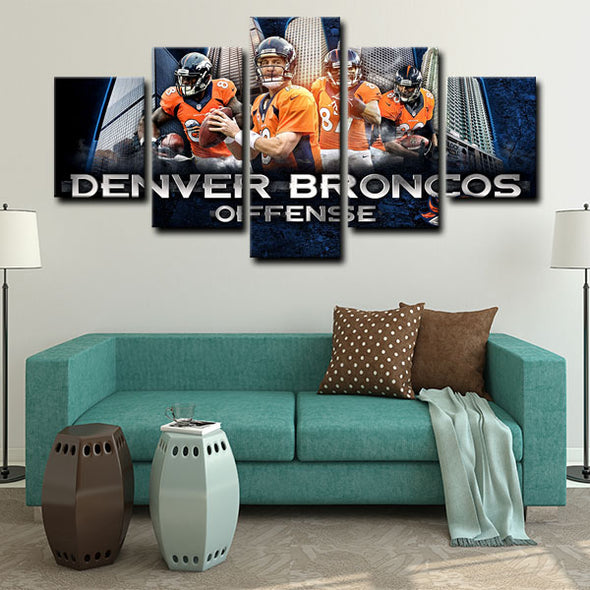 5 panel pictures canvas prints Denver Broncos wall decor1247 (2)