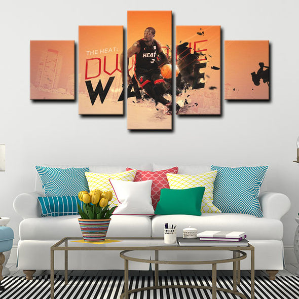 5 panel pictures canvas prints Dwyane Wade wall decor1212 (2)