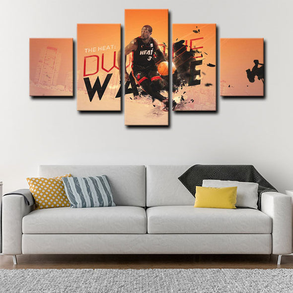 5 panel pictures canvas prints Dwyane Wade wall decor1212 (3)