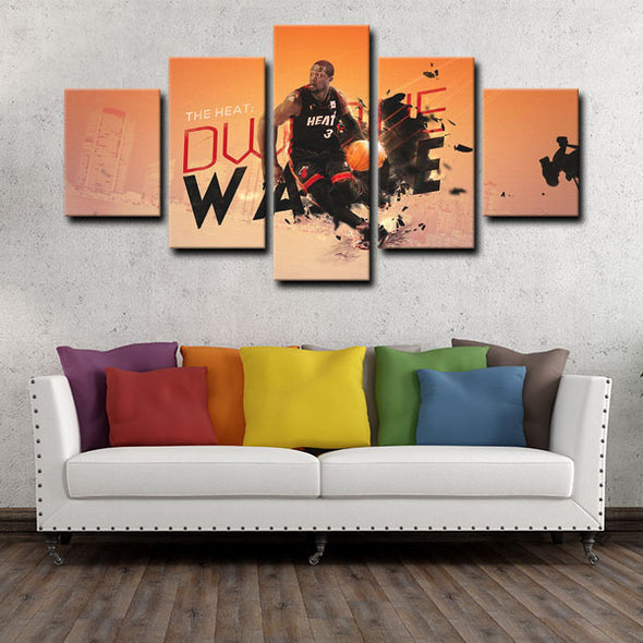 5 panel pictures canvas prints Dwyane Wade wall decor1212 (4)