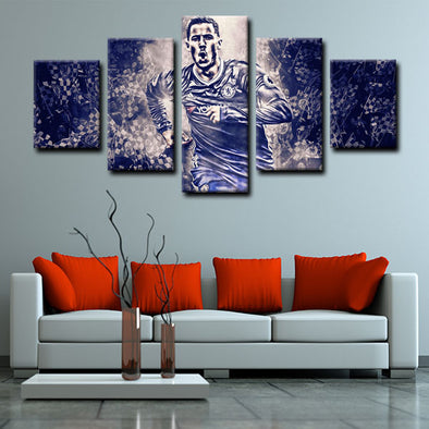 5 panel pictures canvas prints Eden Hazard wall decor1206 (1)