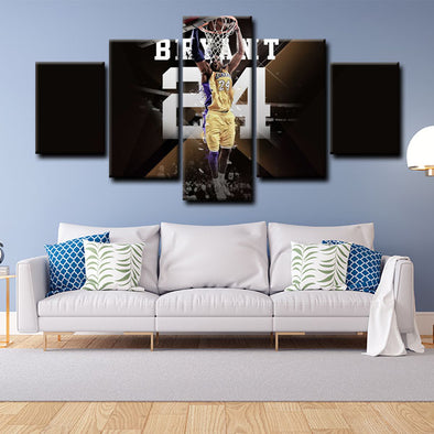 5 panel pictures canvas prints Kobe Bryant wall decor1206 (1)