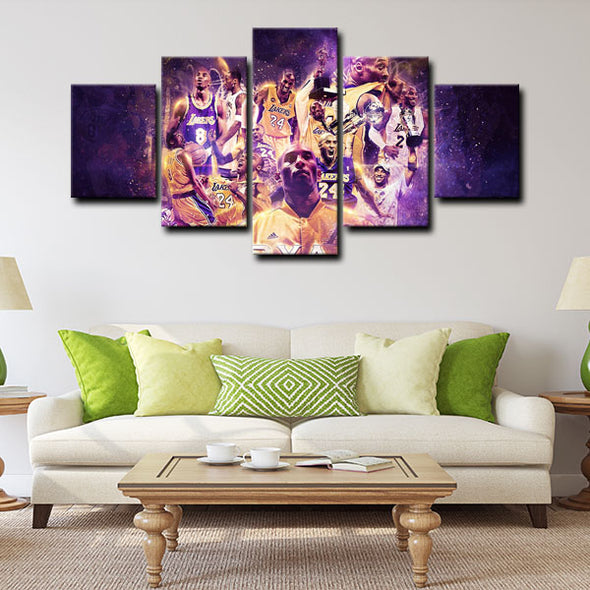5 panel pictures canvas prints Kobe Bryant wall decor1206 (2)