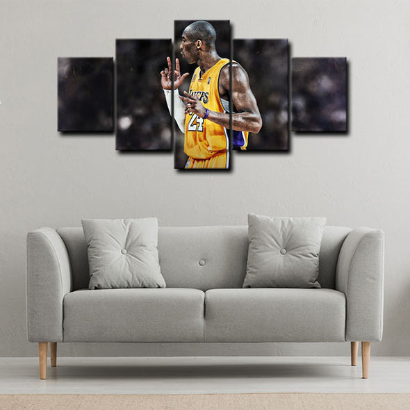 5 panel pictures canvas prints Kobe Bryant wall decor1216 (3)