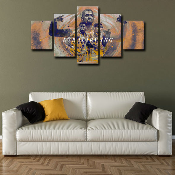5 panel pictures canvas prints Kyrie Irving wall decor1212 (3)