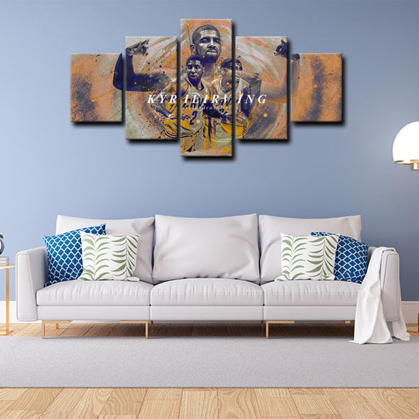 5 panel pictures canvas prints Kyrie Irving wall decor1212 (4)