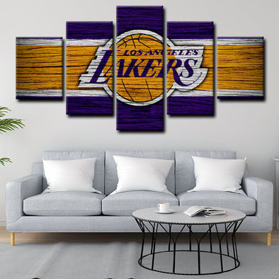  5 panel pictures canvas prints Los Angeles Lakers wall decor1206 (1)