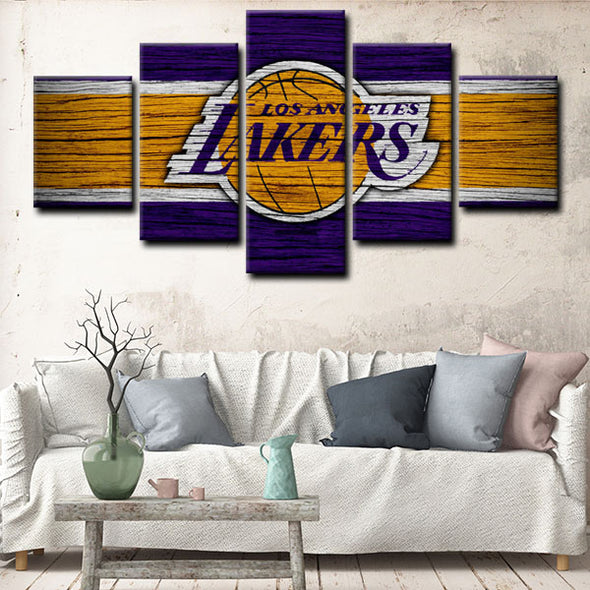  5 panel pictures canvas prints Los Angeles Lakers wall decor1206 (2)