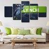 5 panel pictures canvas prints Marshawn Lynch wall decor1218 (1)