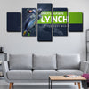 5 panel pictures canvas prints Marshawn Lynch wall decor1218 (4)