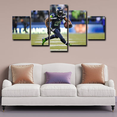 5 panel pictures canvas prints Marshawn Lynch wall decor1219 (1)