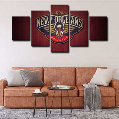 5 panel pictures canvas prints New Orleans Pelicans wall decor1206 (1)