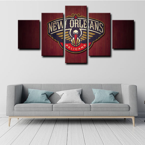 5 panel pictures canvas prints New Orleans Pelicans wall decor1206 (2)
