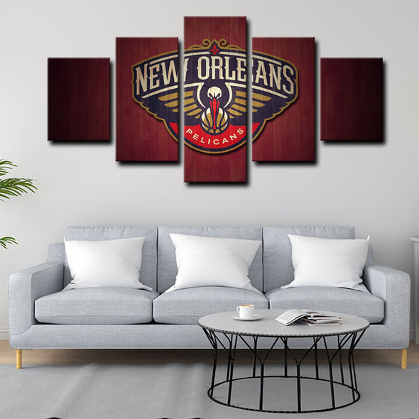 5 panel pictures canvas prints New Orleans Pelicans wall decor1206 (4)
