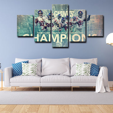 5 panel pictures canvas prints New York Giants wall decor1213 (1)