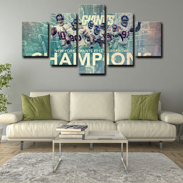 5 panel pictures canvas prints New York Giants wall decor1213 (3)