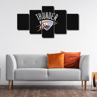 5 panel pictures canvas prints Oklahoma City Thunder wall decor1207 (1)