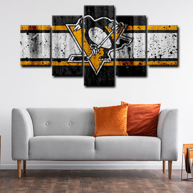 5 panel pictures canvas prints Pittsburgh Penguins wall decor1209 (1)