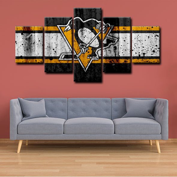 5 panel pictures canvas prints Pittsburgh Penguins wall decor1209 (4)