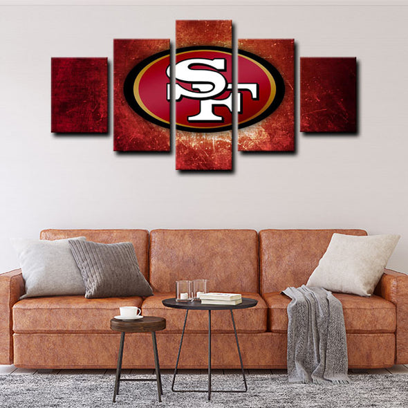 5 panel pictures canvas prints San Francisco 49ers wall decor1222 (1)