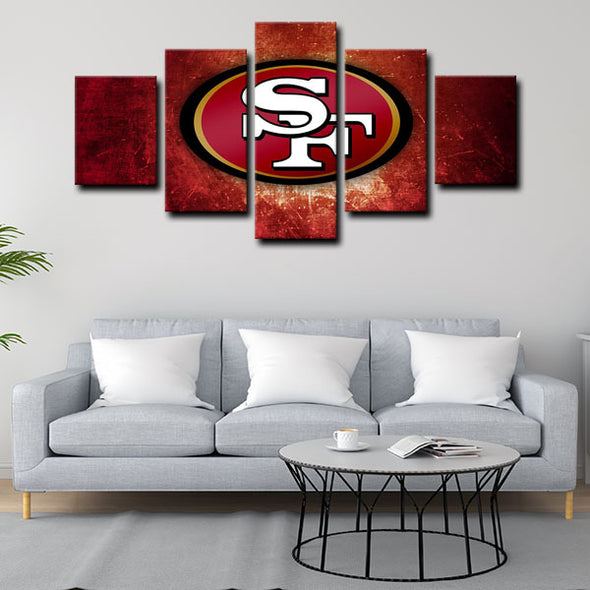5 panel pictures canvas prints San Francisco 49ers wall decor1222 (3)