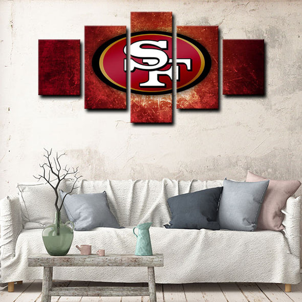 5 panel pictures canvas prints San Francisco 49ers wall decor1222 (4)