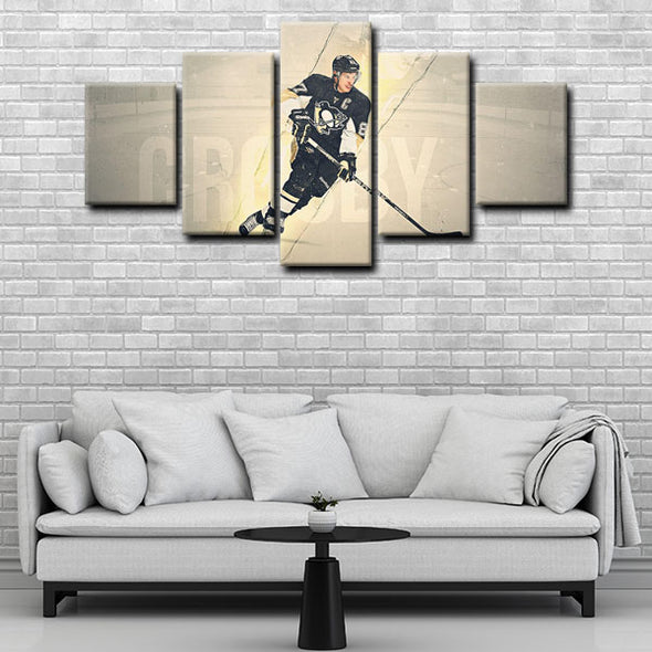 5 panel pictures canvas prints Sidney Crosby wall decor1221 (3)