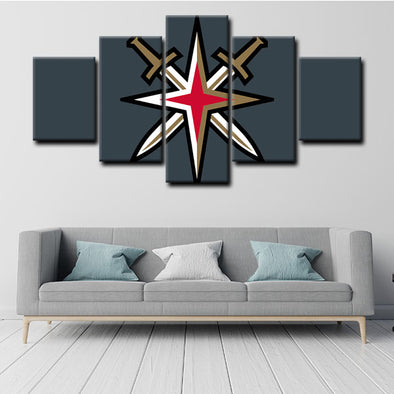  5 panel pictures canvas prints Vegas Golden Knights wall decor1217 (1)