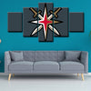  5 panel pictures canvas prints Vegas Golden Knights wall decor1217 (2)