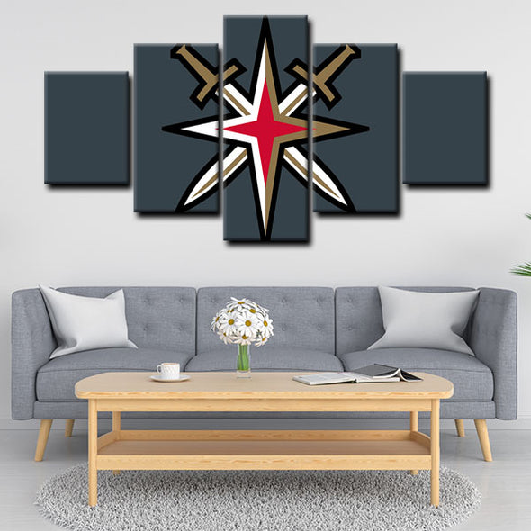  5 panel pictures canvas prints Vegas Golden Knights wall decor1217 (4)