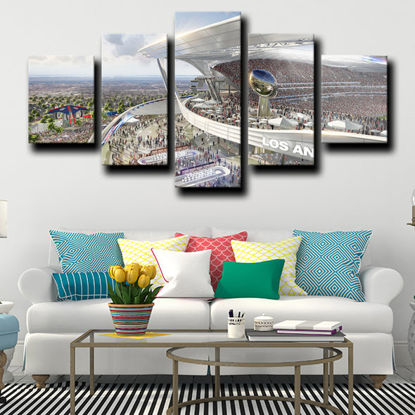 5 panel prints canvas prints Rams Rugby stadium wall picture-1212 (1)
