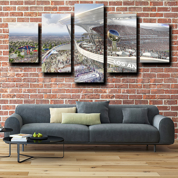 5 panel prints canvas prints Rams Rugby stadium wall picture-1212 (2)
