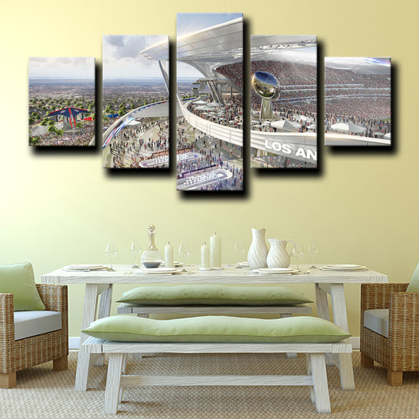 5 panel prints canvas prints Rams Rugby stadium wall picture-1212 (3)
