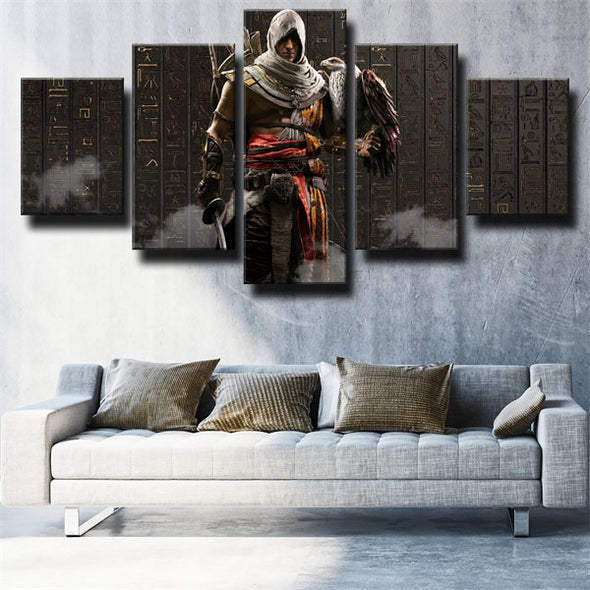 5 panel wall art canvas prints Assassin Origins Bayek home decor-1202 (2)