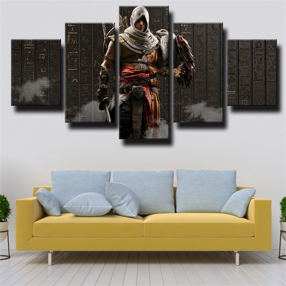 5 panel wall art canvas prints Assassin Origins Bayek home decor-1202 (3)