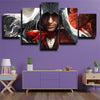 5 panel wall art canvas prints Assassin Unity Arno live room decor-1204 (3)