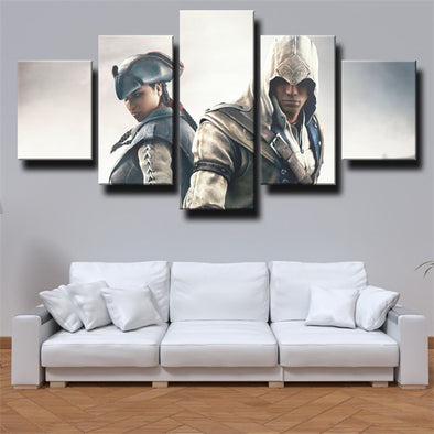 5 panel wall art canvas prints Assassin's Creed III home decor-1202 (1)