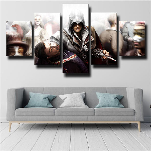 5 panel wall art canvas prints Assassin's Creed II Desmond wall decor-1211 (2)