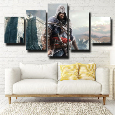 5 panel wall art canvas prints Assassin's Creed II Ezio decor picture-1215 (1)
