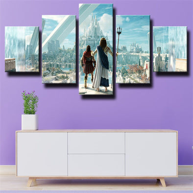 5 panel wall art canvas prints Assassin's Creed Odyssey decor picture-1208 (1)