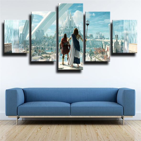 5 panel wall art canvas prints Assassin's Creed Odyssey decor picture-1208 (2)
