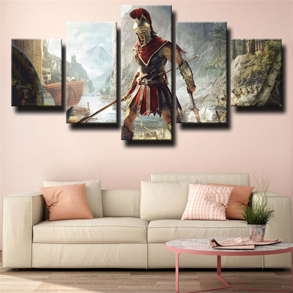5 panel wall art canvas prints Assassin's Creed Odyssey home decor-1201 (3)