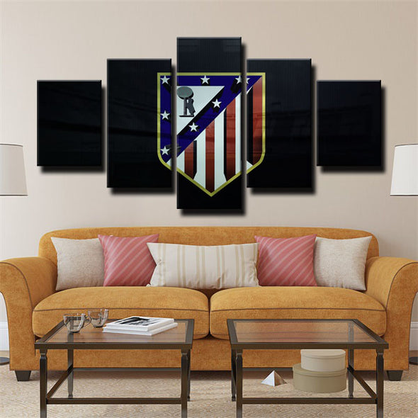 5 panel wall art canvas prints  Atlético Madrid Symbol home decor1210 (3)