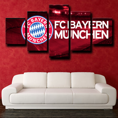 5 panel wall art canvas prints Bayern Emblem Red decor picture-1215 (1)