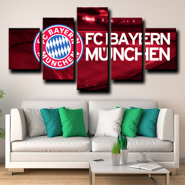 5 panel wall art canvas prints Bayern Emblem Red decor picture-1215 (2)