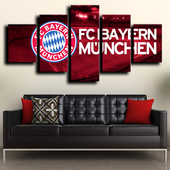 5 panel wall art canvas prints Bayern Emblem Red decor picture-1215 (3)
