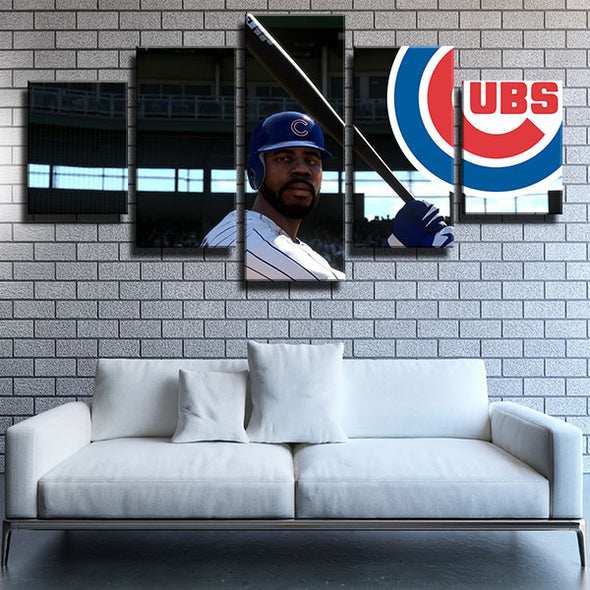 5 panel wall art canvas prints CC MLB  Right fielder Jason Heyward wall decor-1201 (3)
