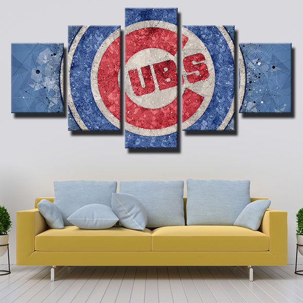 5 panel wall art canvas prints CC  The light blue LOGO wall picture-1201 (2)
