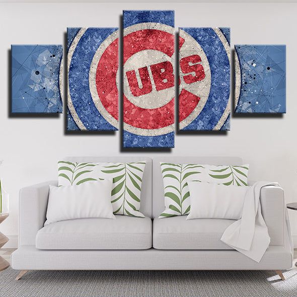 5 panel wall art canvas prints CC  The light blue LOGO wall picture-1201 (3)